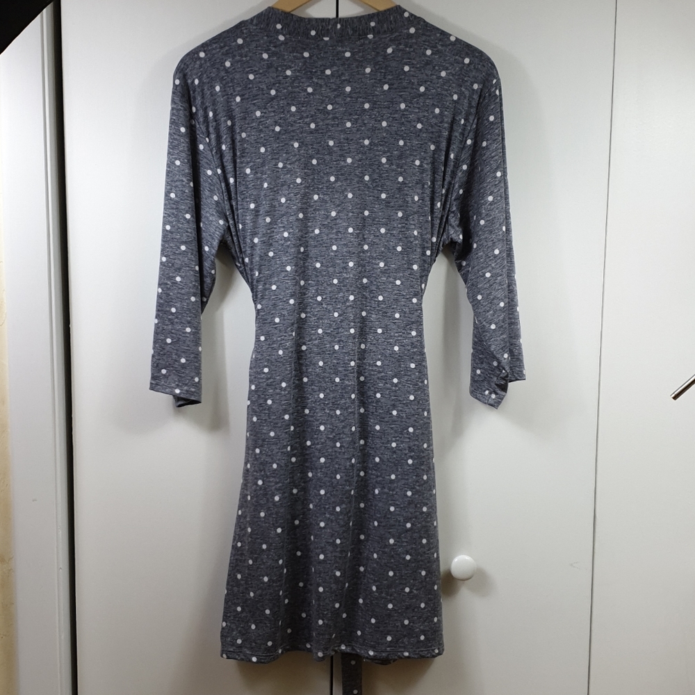 Laura Ashley polka dot gray robe - Picture 8 of 10